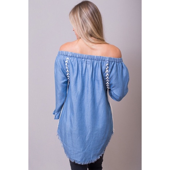 Denim Lace Up Tunic - Billy T - Picture 3 of 15